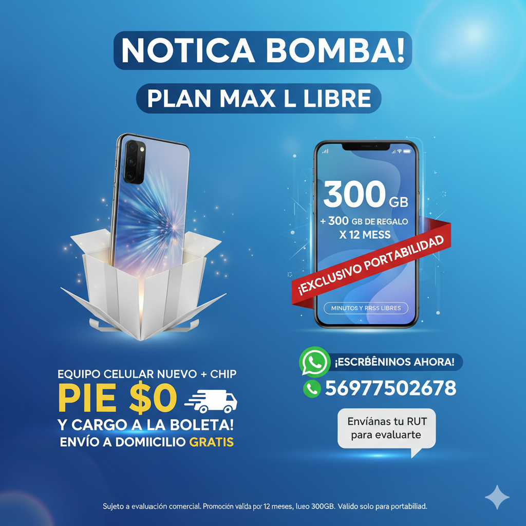 Imagen de Max L LIBRE plan móvil de ClaroChile
